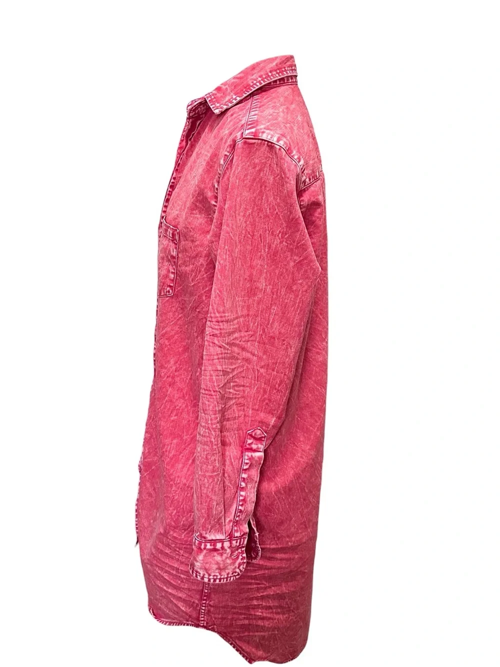 Frank & Eileen Mary Shirt Dress in Acid Wash Red - Picture 3 of 7